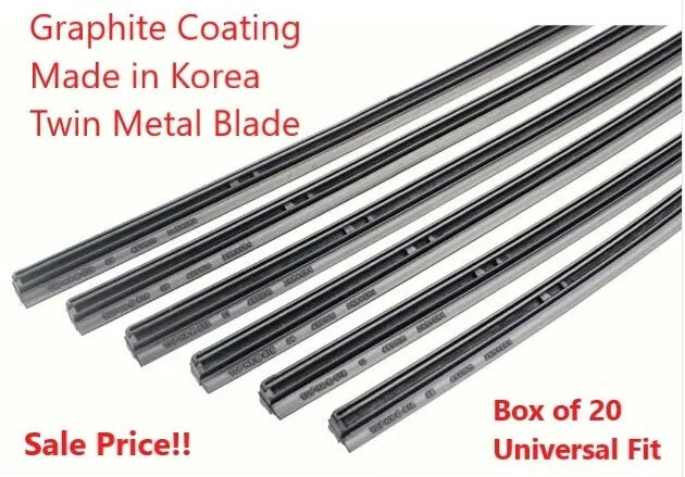 Wiper Blade Refills: 8mm 28" Universal Twin Rail Metal Back (20pcs)